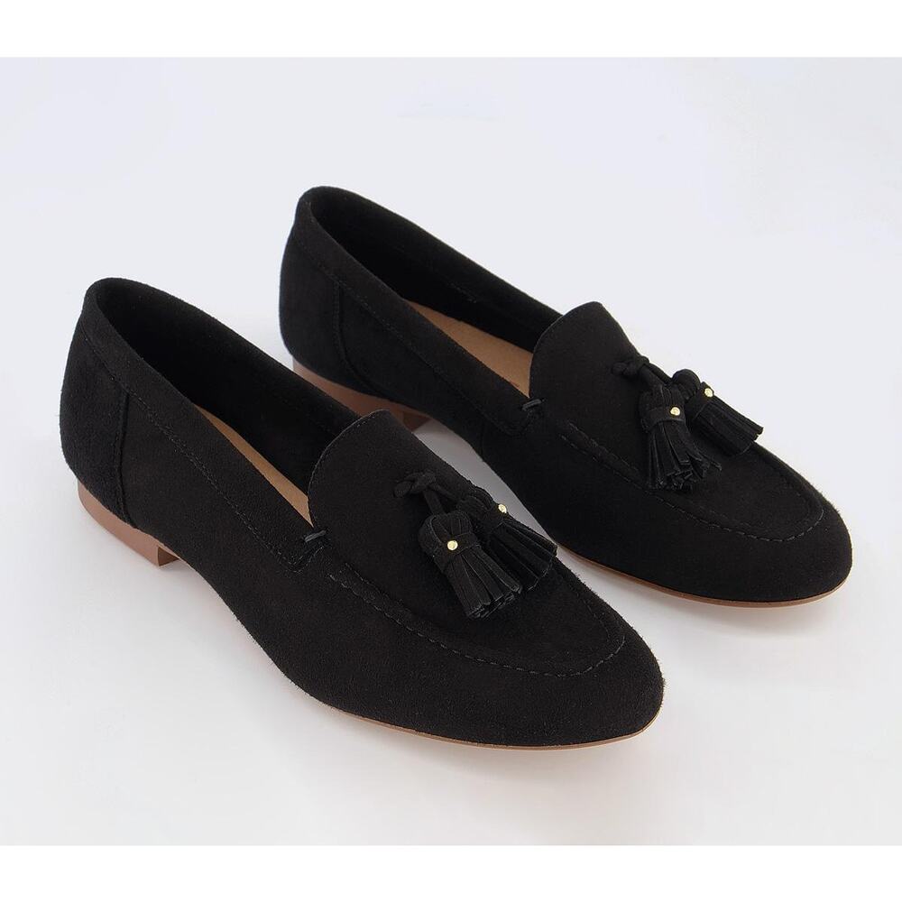 Office London Retro Black Leather Suede Loafers Size 39 - Picture 2 of 13